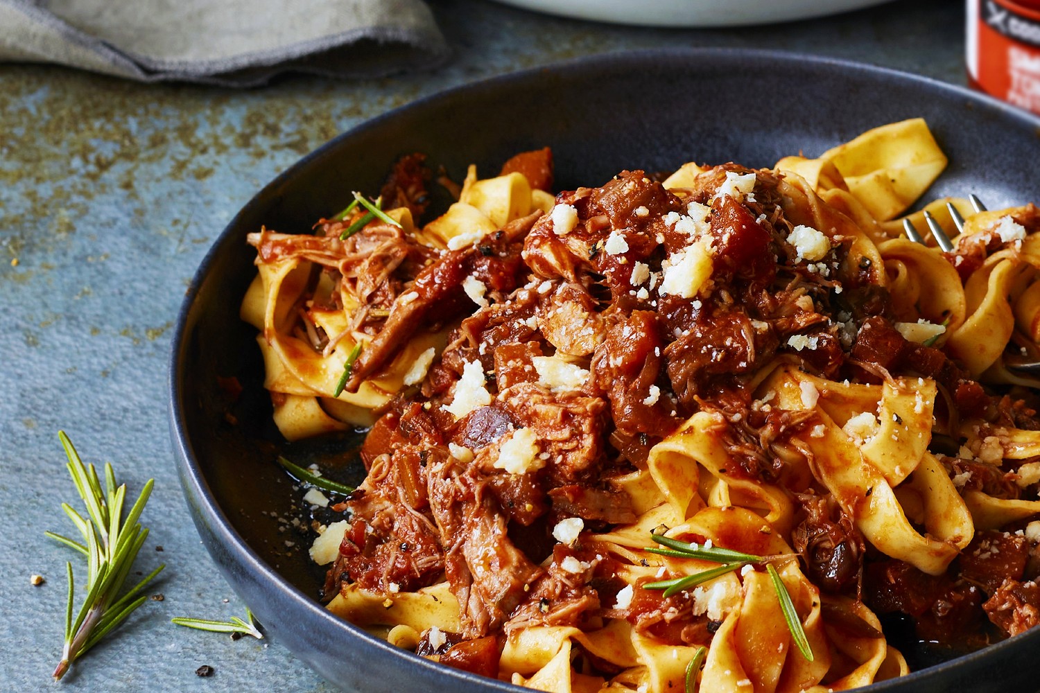Shredded turkey ragu with fresh tagliatelle