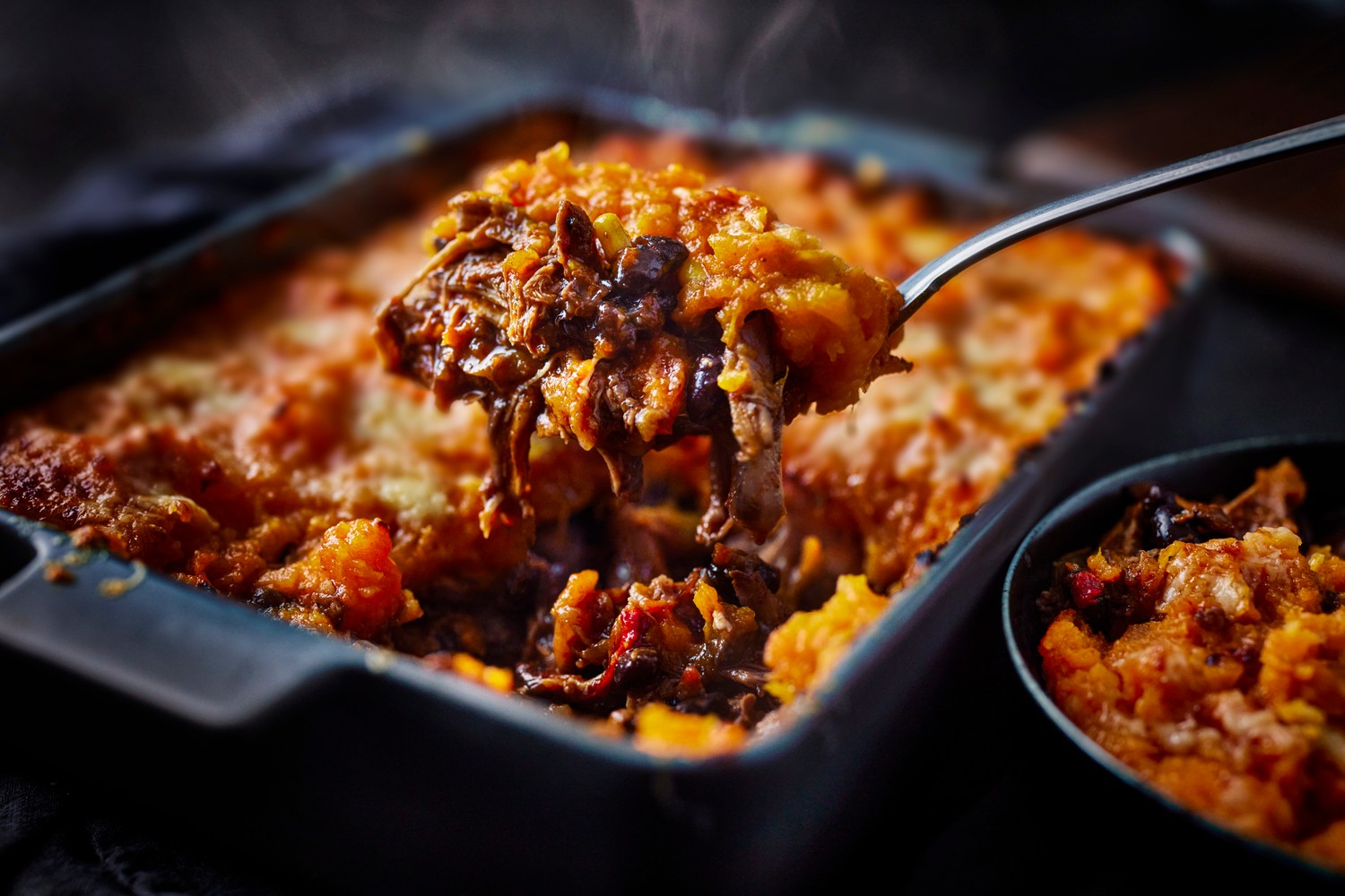 Slow cooker chicken chilli sweet potato pie