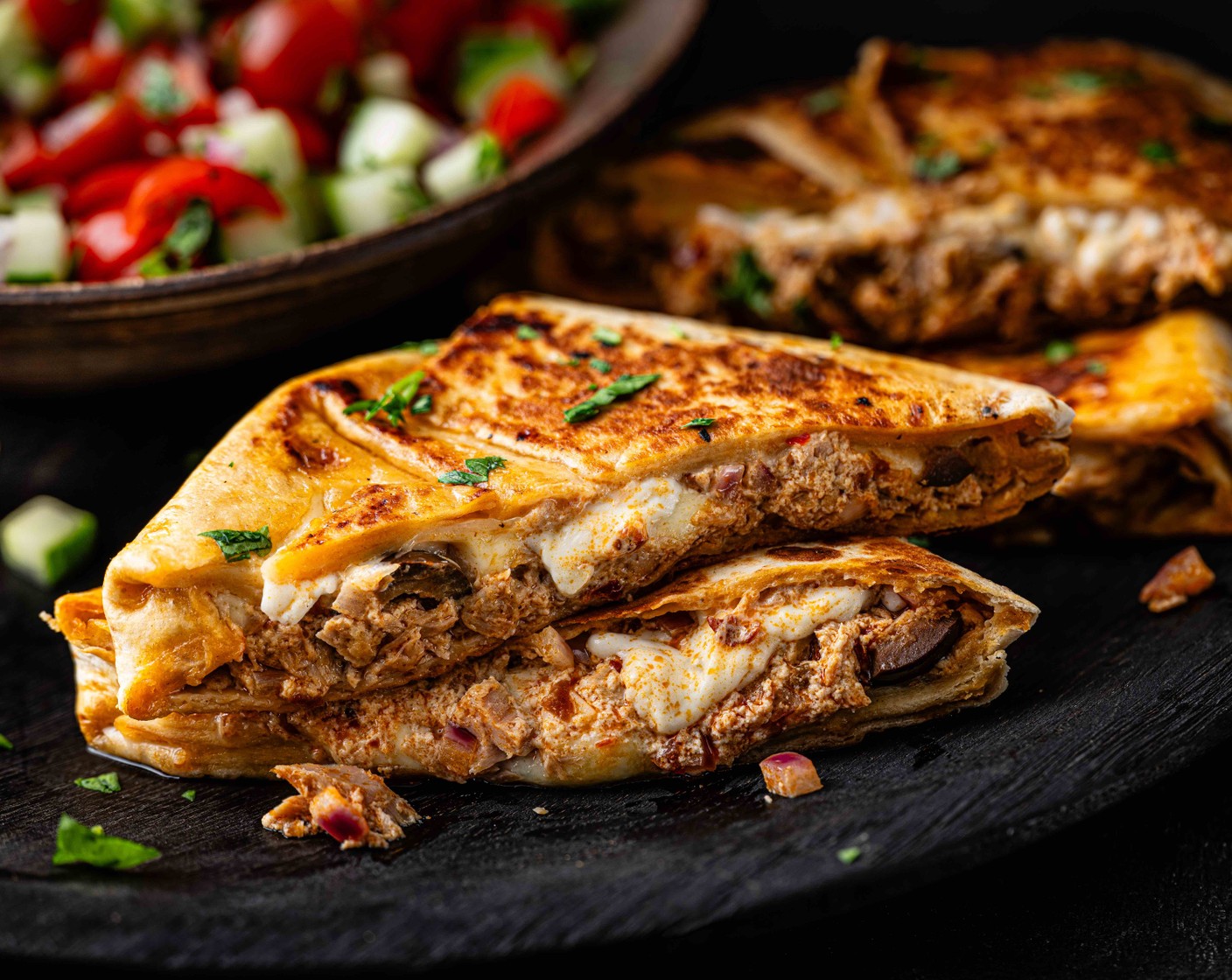 step 7 Serve the wraps with the salad.