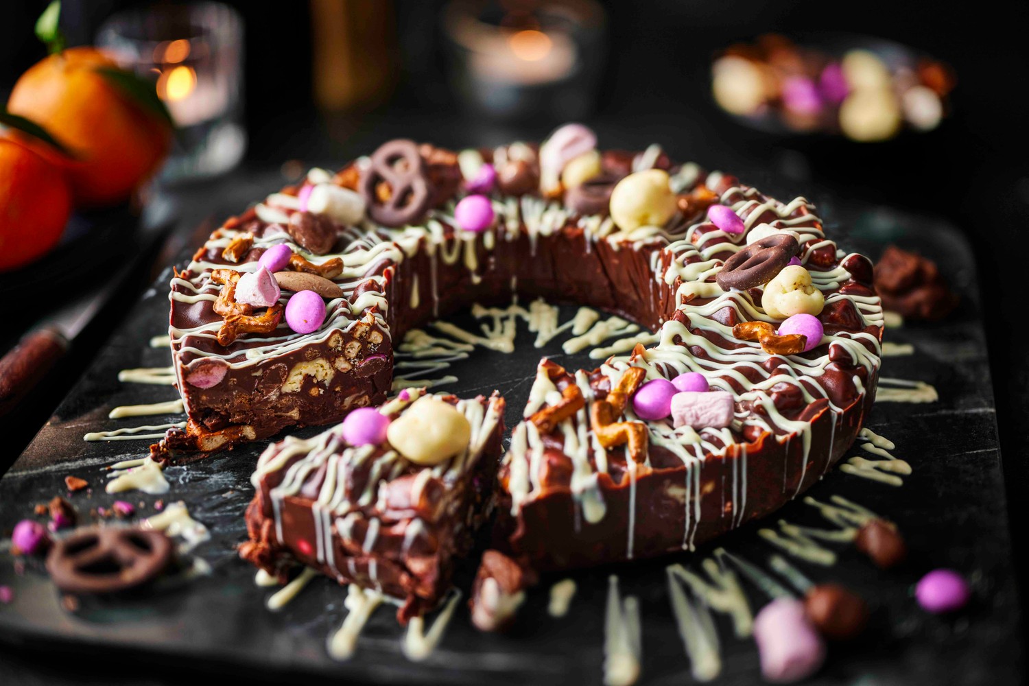 S’mores Christmas rocky road wreath