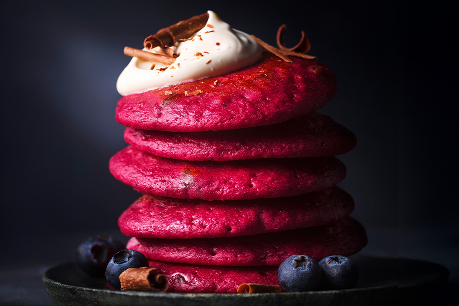 Red velvet pancakes