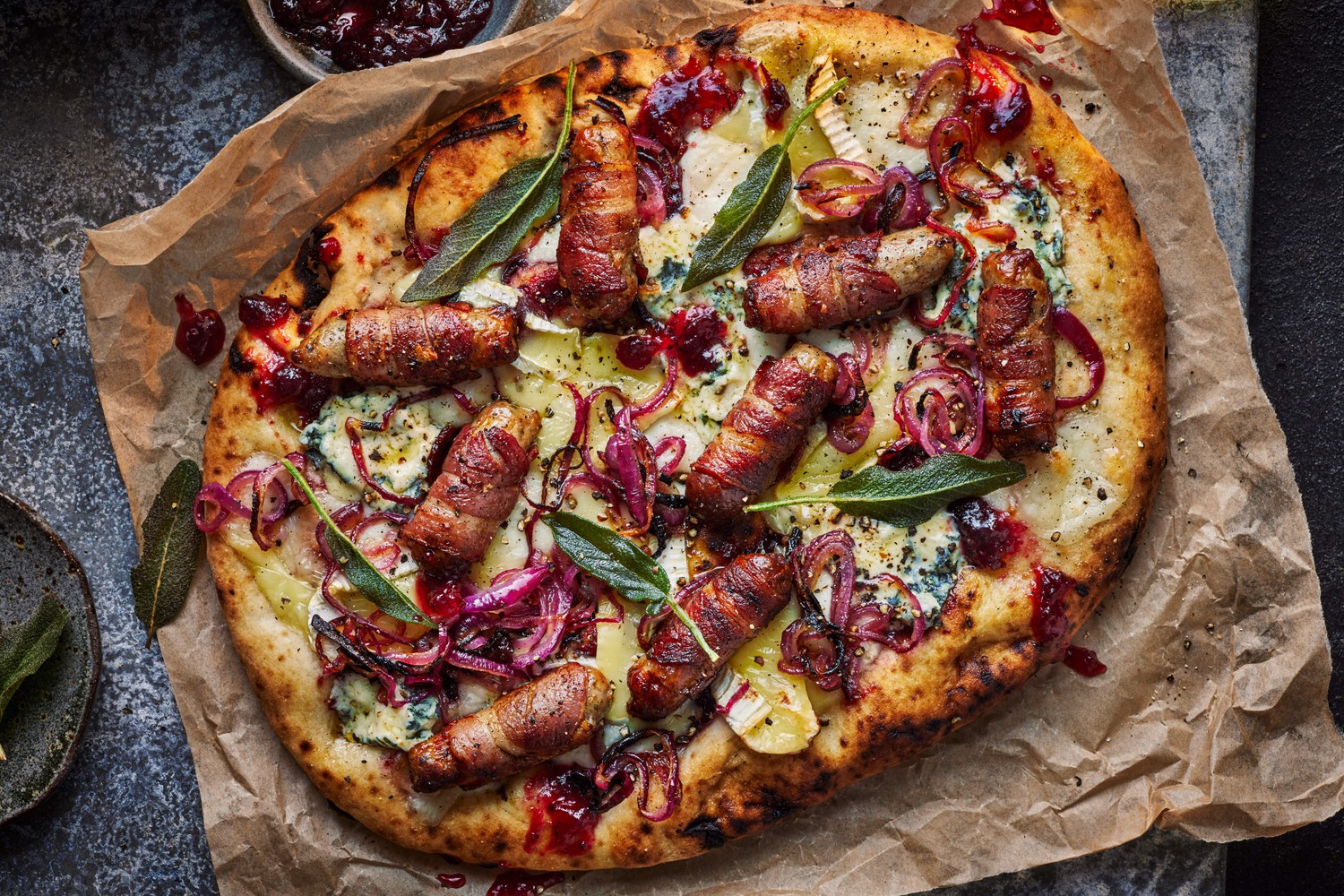 Pigs in blankets pizza