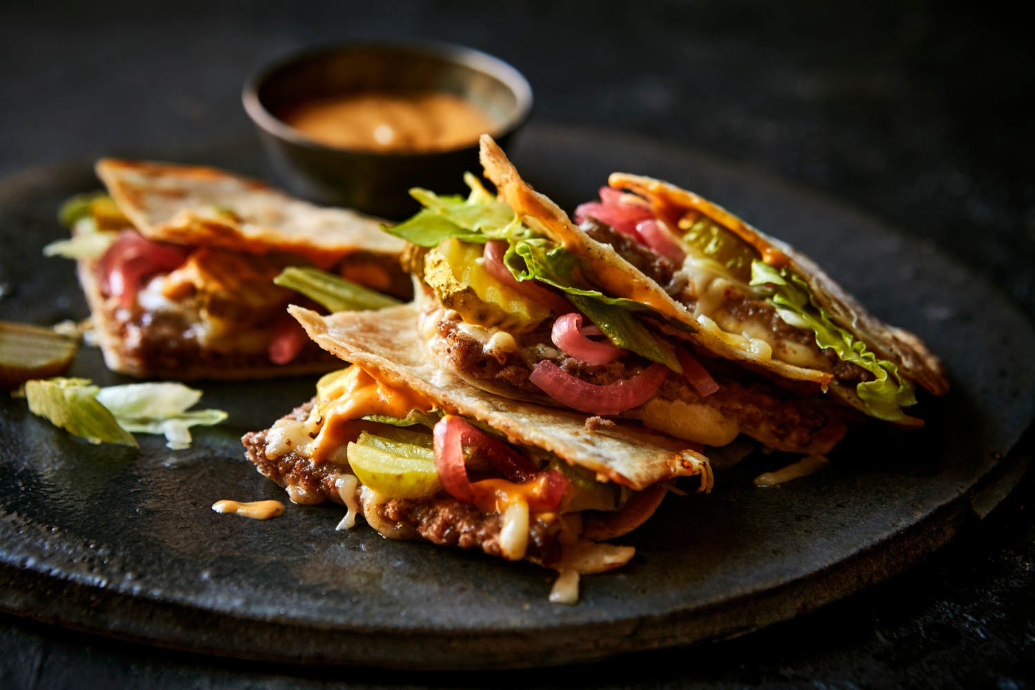 Air fryer cheeseburger quesadillas recipe