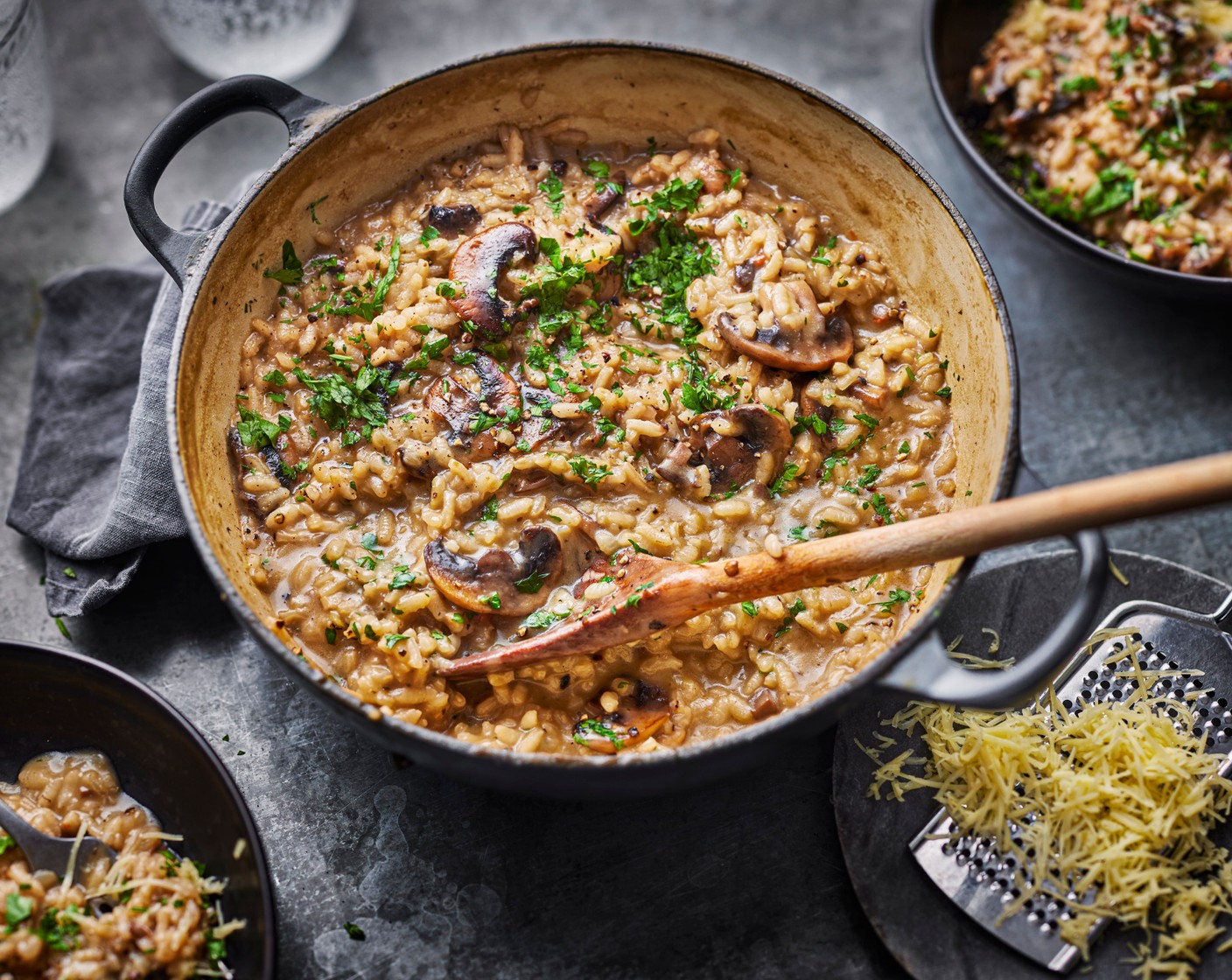 Cream of mushroom risotto