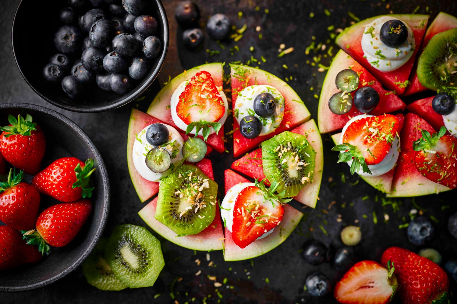 Watermelon pizzas recipe