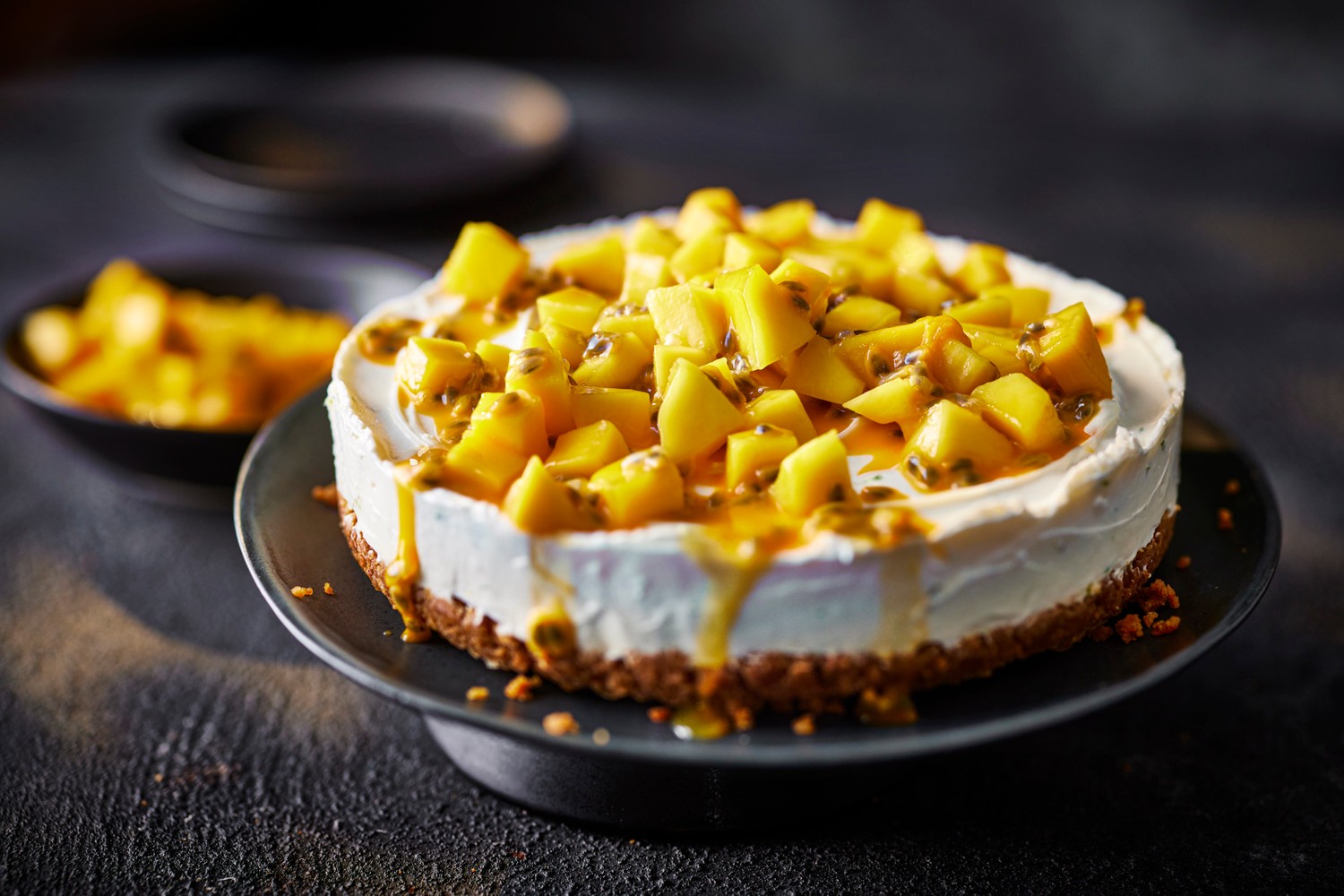 Mango and passion fruit cheesecake recipe
