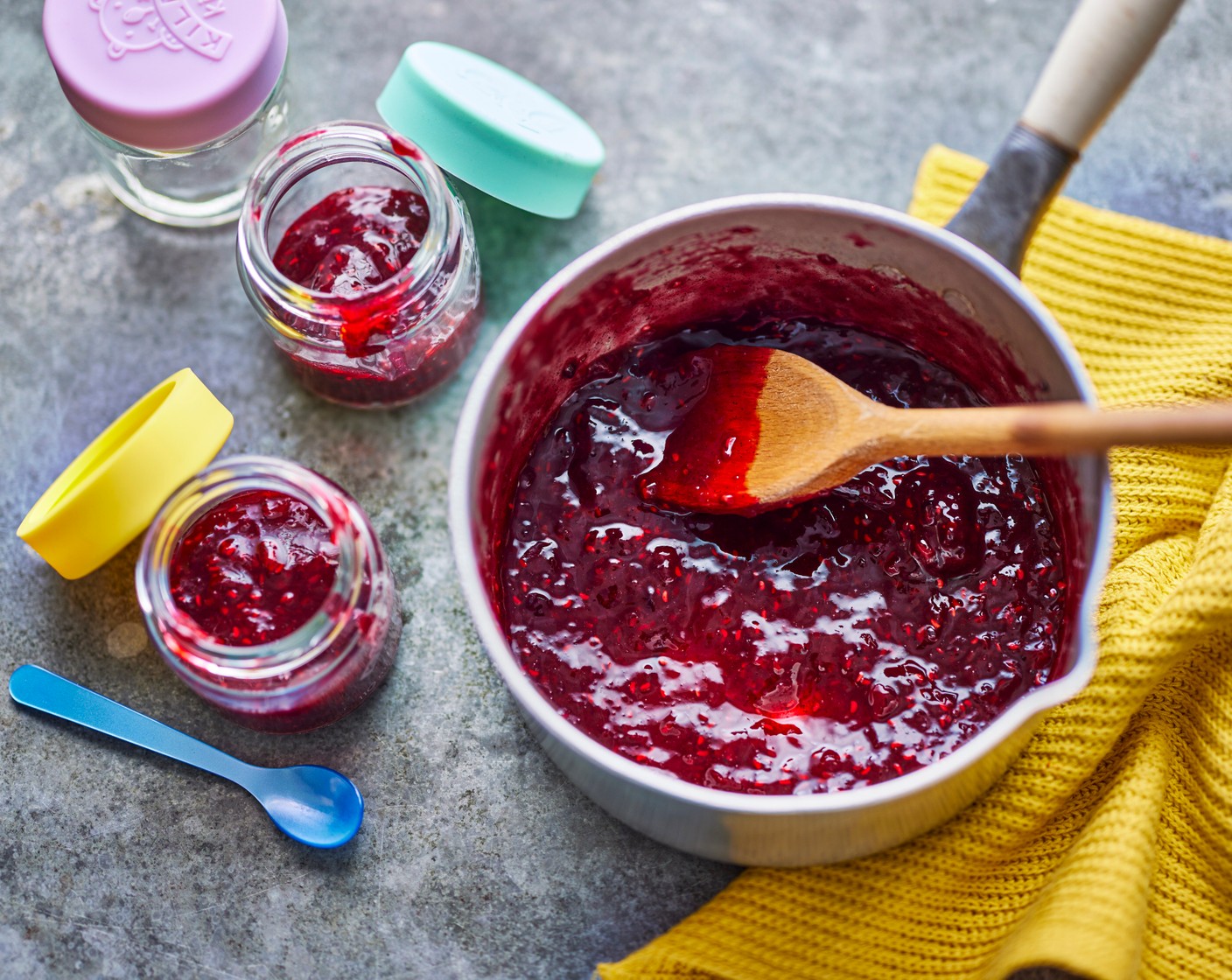 step 2 In a small bowl, mix the cornflour (1 tsp) with 1 tsp water to form a paste. Add this to the compote. Turn the heat back on and stir, letting the liquid bubble while you count to 30. It will be thicker by the end and you can make sure the texture is appropriate for your little one.  

Later in your weaning journey, you could make a raspberry and rose version by adding rose water (add ¼ tsp at a time to taste), or a cherry and almond version by adding a couple of drops of almond extract.  

(All age suitability recommendations and recipes are only guides, please alter as appropriate to suit your baby’s weaning journey)