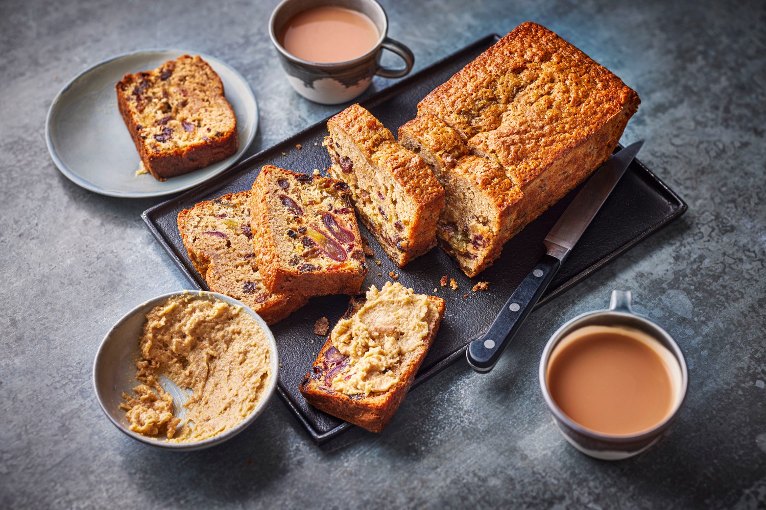 Old-school tea loaf with biscuit butter