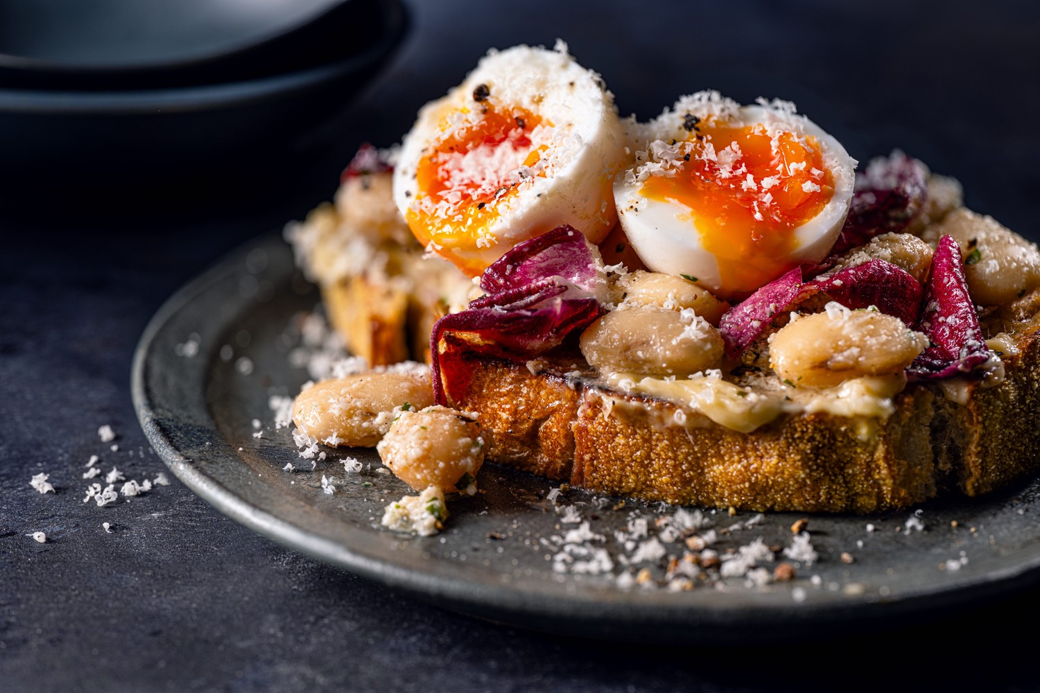 Caesar beans on toast