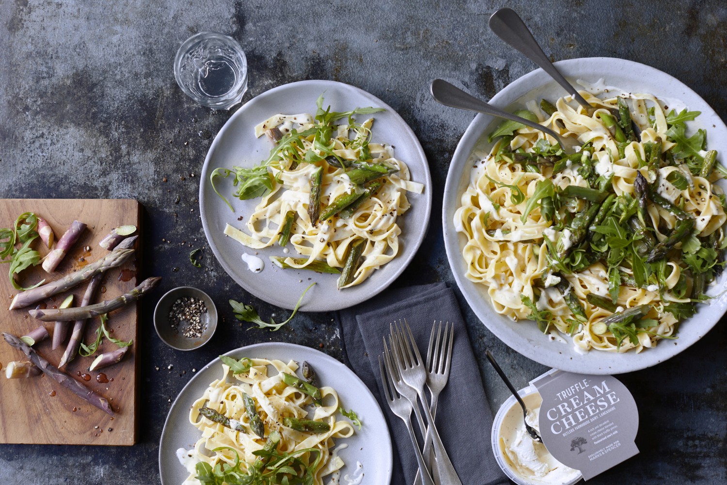 Creamy truffled asparagus tagliatelle