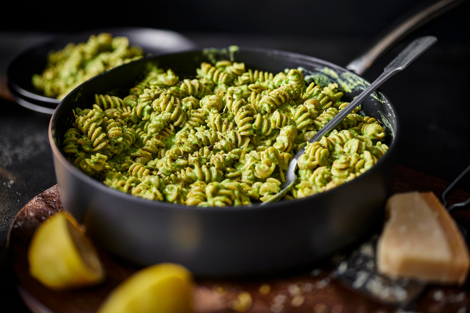 Creamy greens and cottage cheese pasta recipe