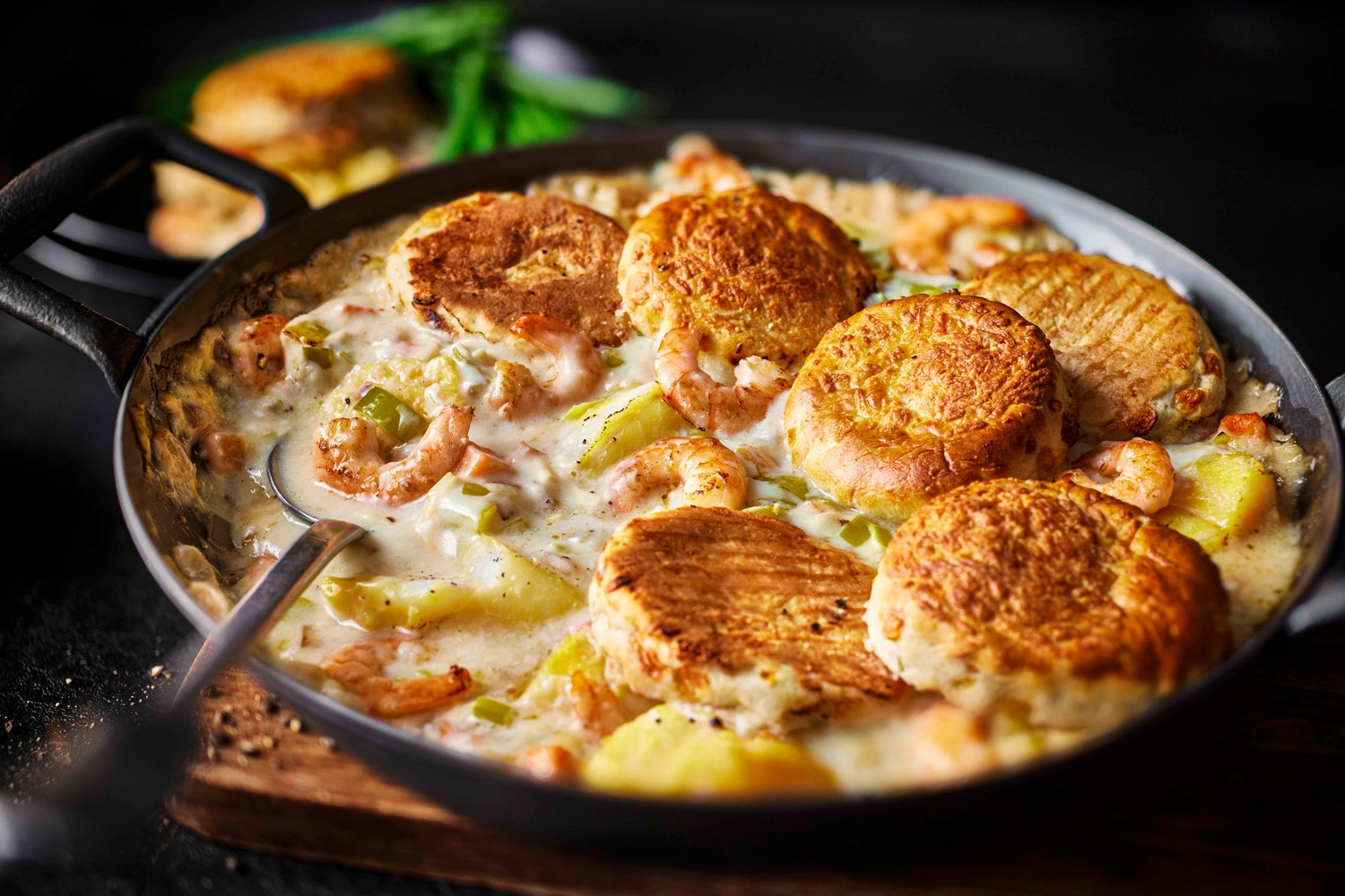 Smoky cod and prawn cobbler recipe