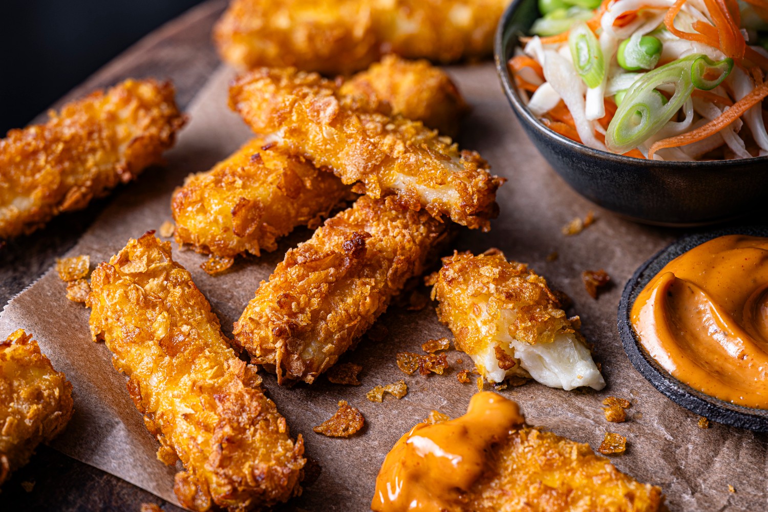 Air fryer cornflake halloumi fries
