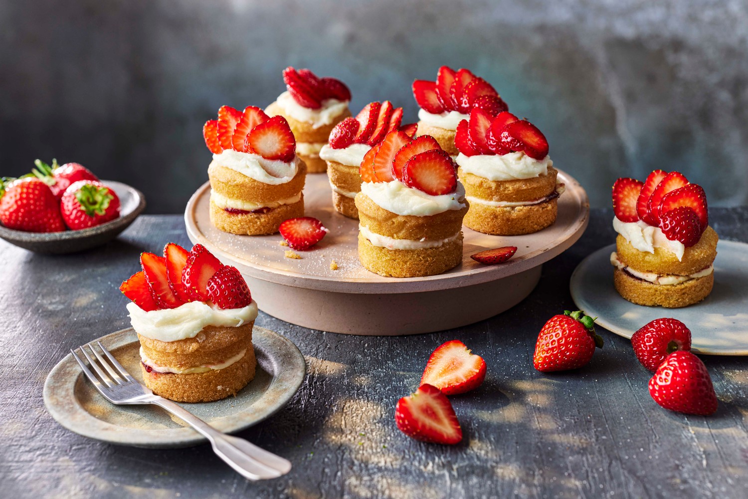 Summer strawberry and custard cupcakes