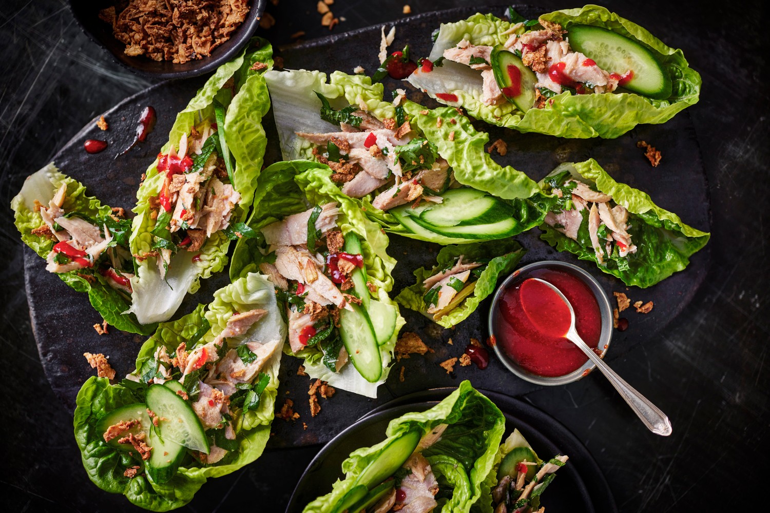 Spicy Thai-inspired tuna lettuce cups