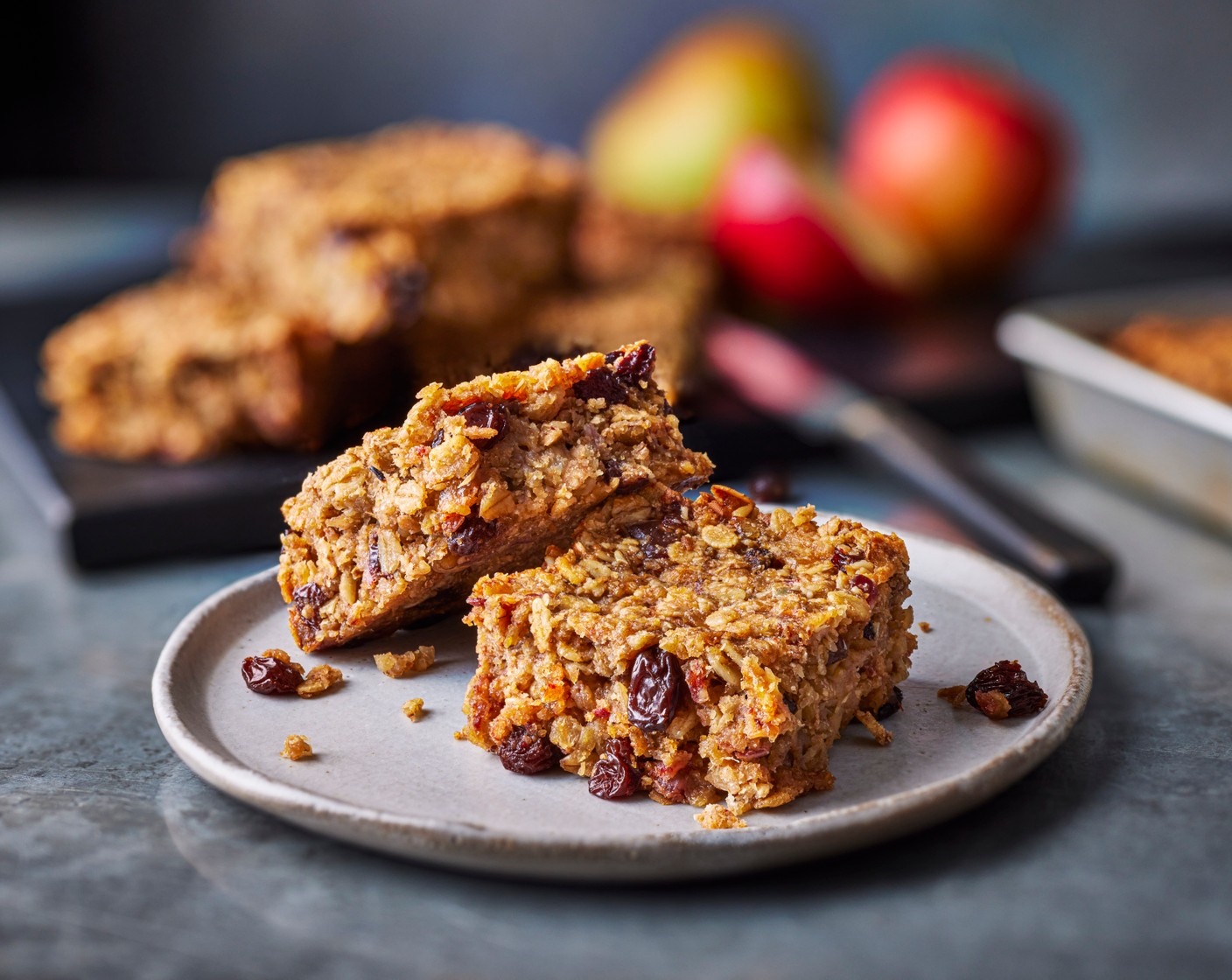 Apple, pear and banana oat bars