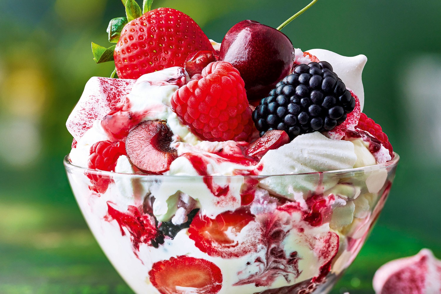 King cherries and all the berries Eton mess