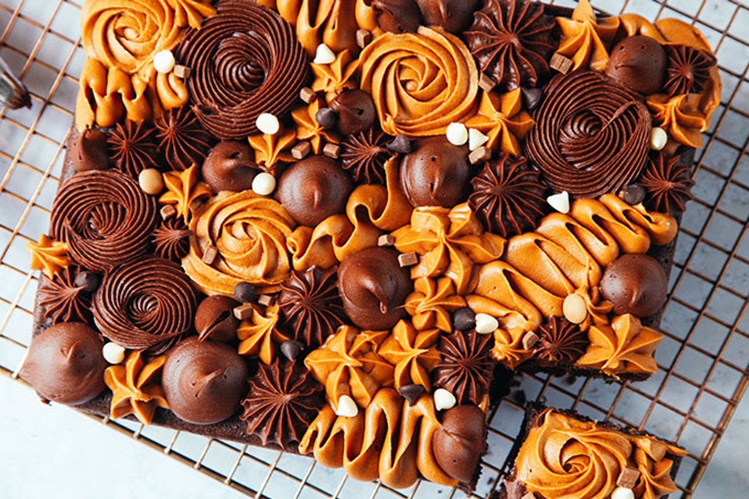 Chocolate and salted caramel traybake