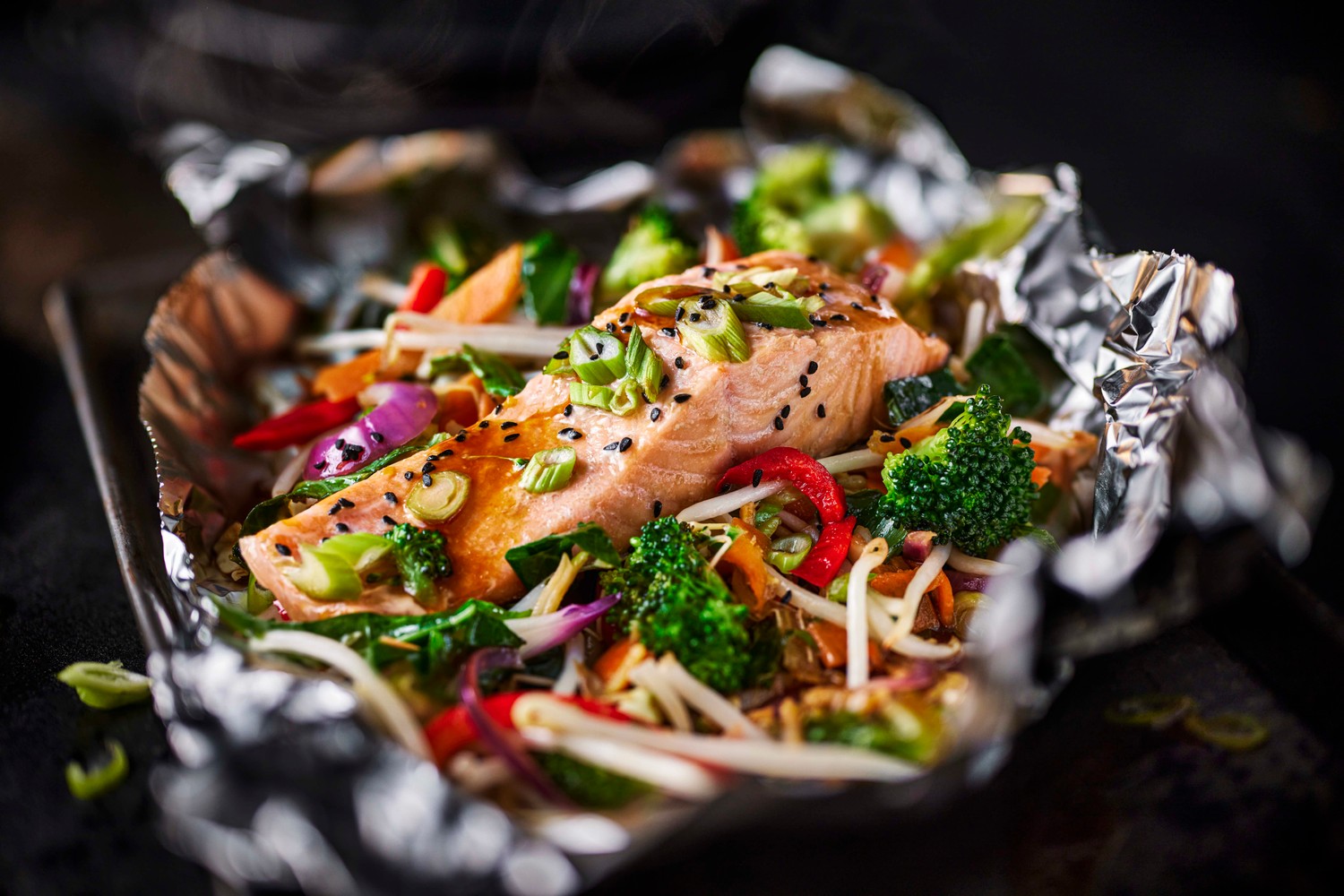 Teriyaki salmon parcels recipe