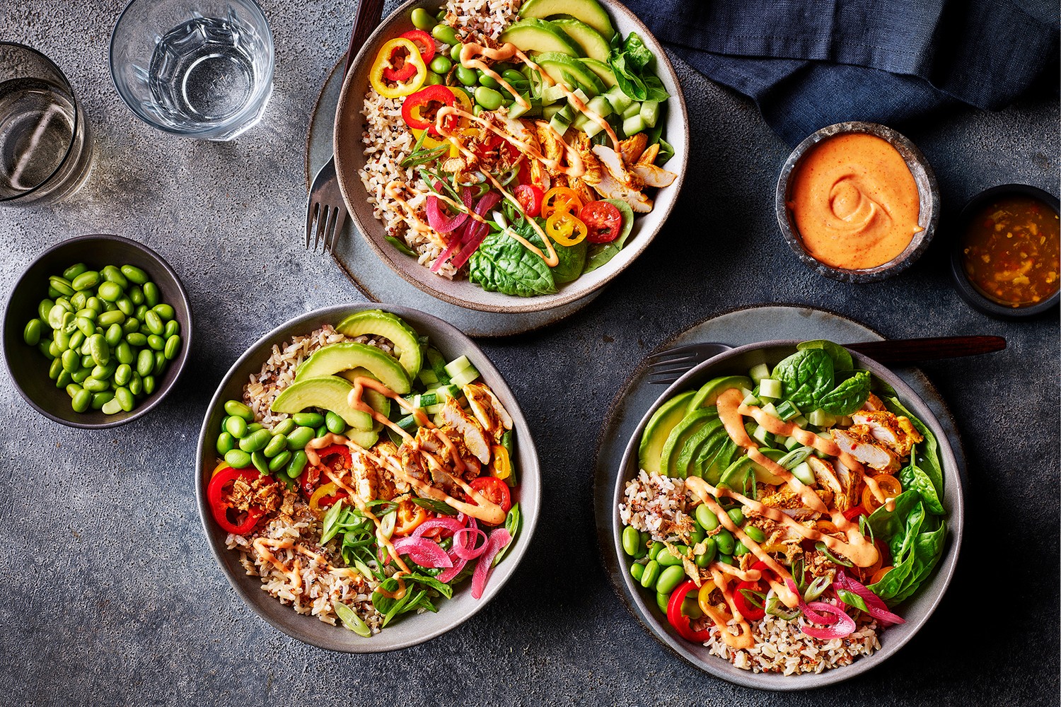 Chicken and mango poke bowl