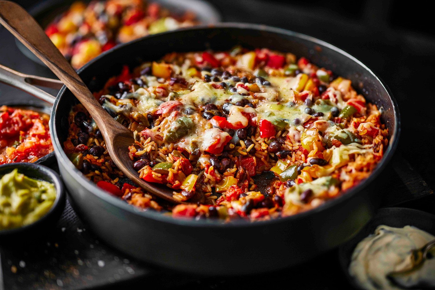 One pan cheesy black bean taco rice recipe