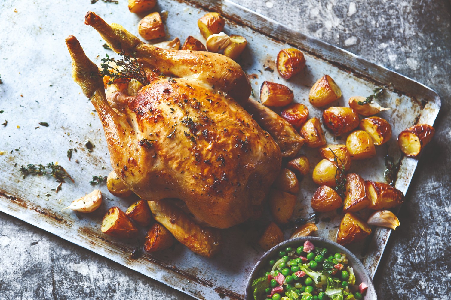 Spring roast chicken