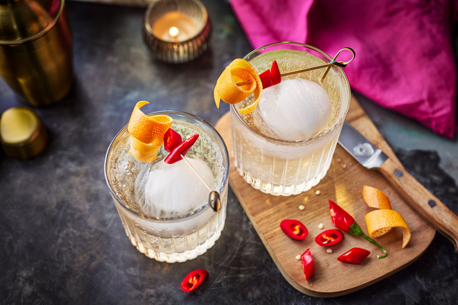 Low-alcohol grapefruit Collins