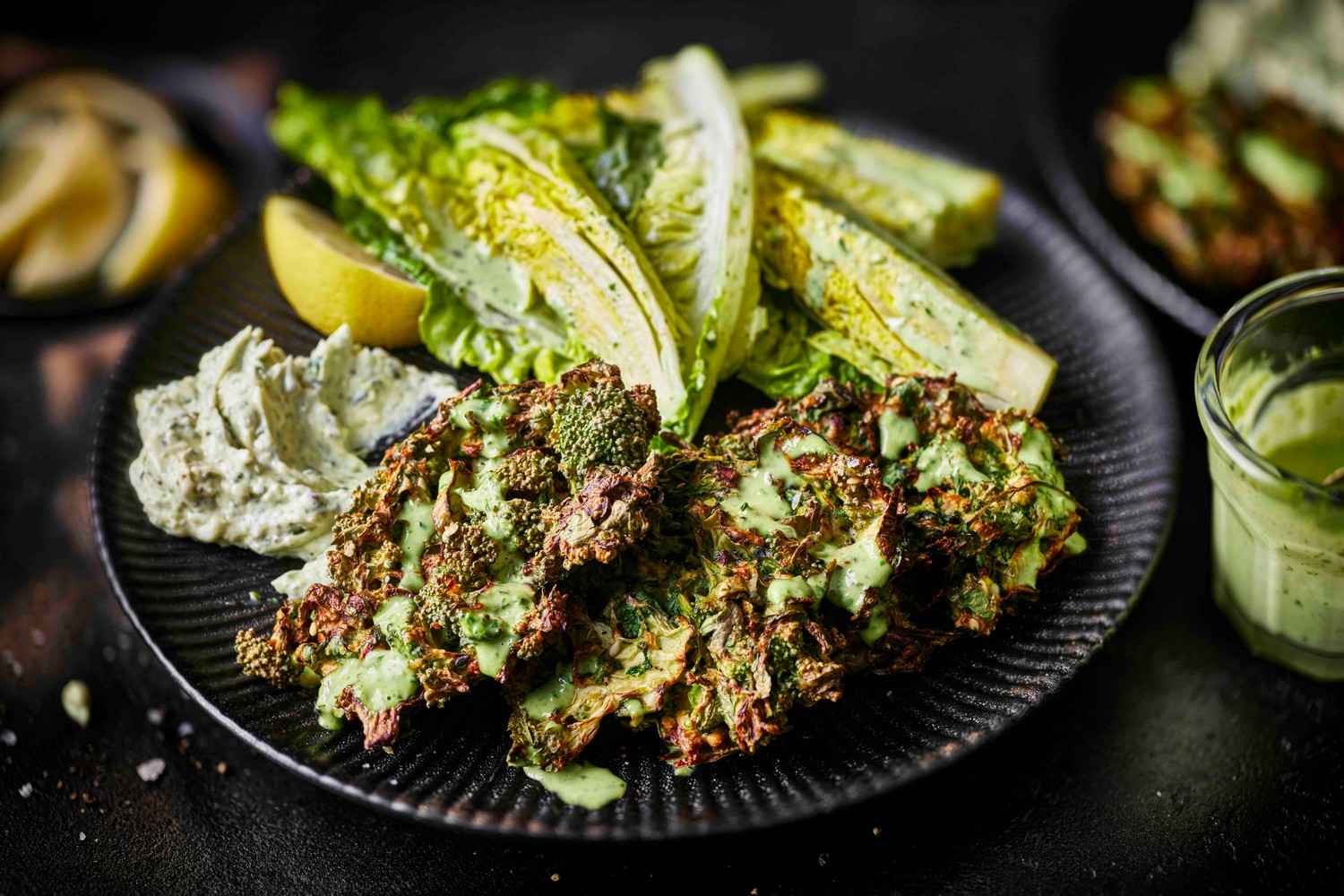 Healthy air fryer green goddess fritters recipe