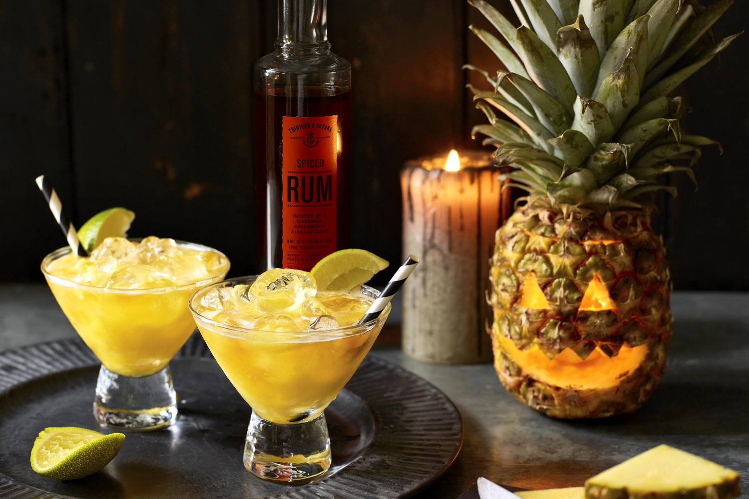 Spiced rum and pineapple punch