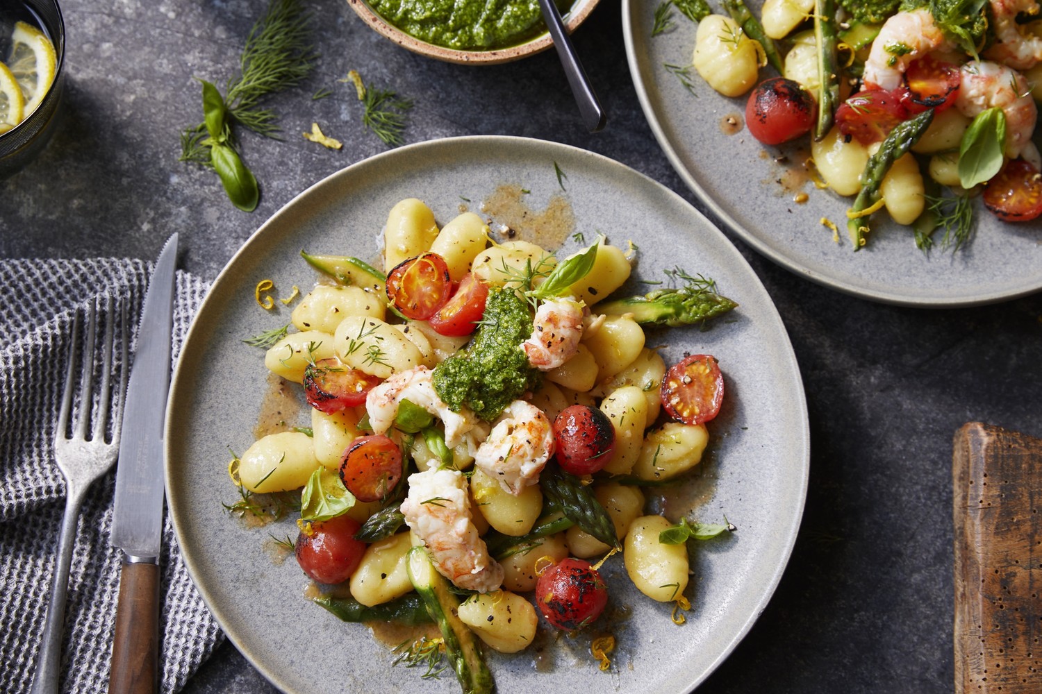 Langoustine and asparagus gnocchi