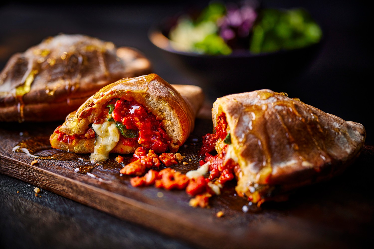 Hot honey and spicy sausage calzone recipe