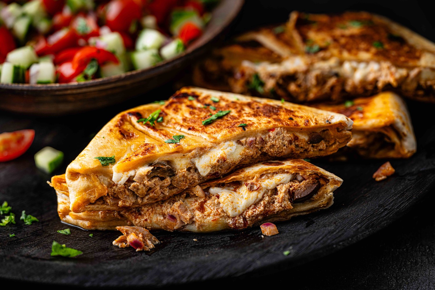 High protein tuna melt wraps