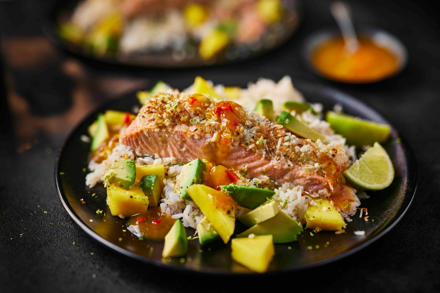 Mango and habanero coconut-crusted salmon recipe