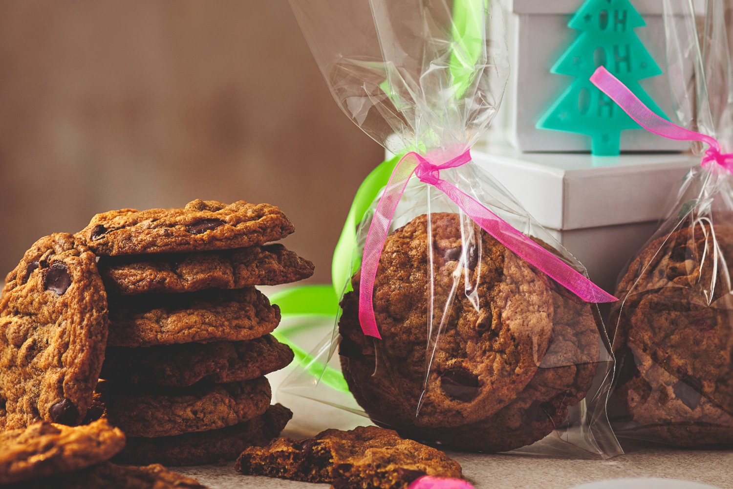 Chocolate orange granola cookies