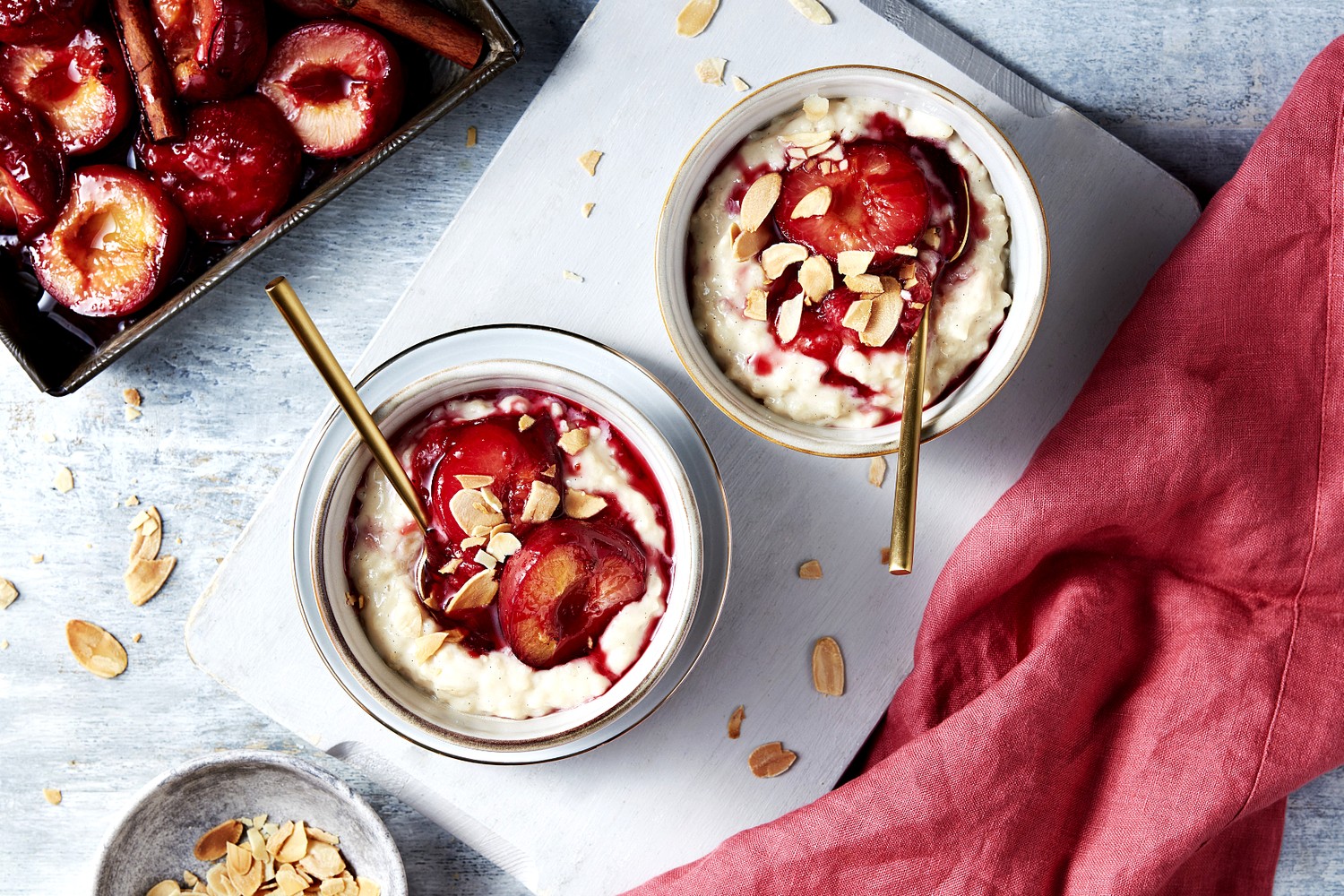 Plum rice pudding