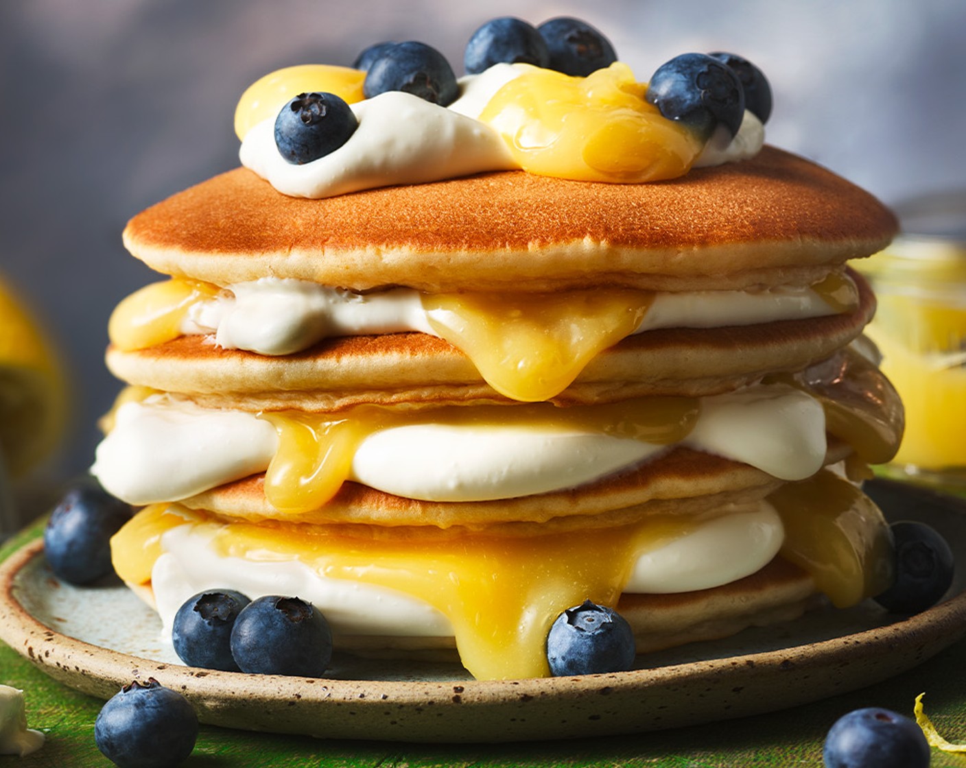 step 4 Scatter over the blueberries (1 handful), cut into 4 wedges like a cake and serve.