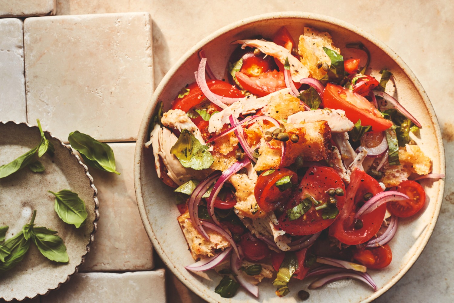 Chicken and tomato panzanella