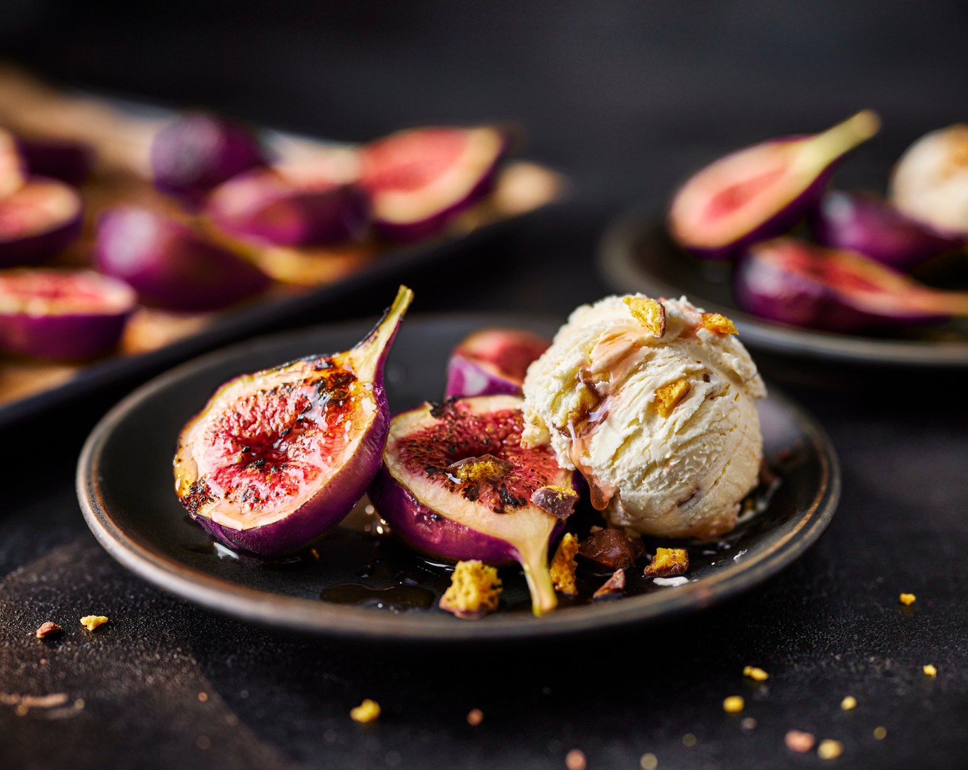 step 4 Serve the figs with the ice cream and some of the juices from the pan.