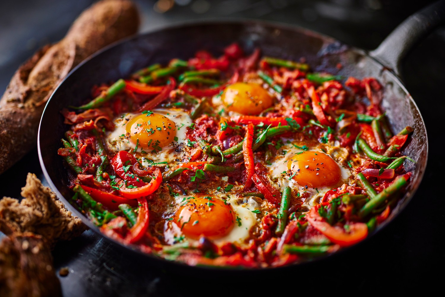 Spanish-style baked eggs