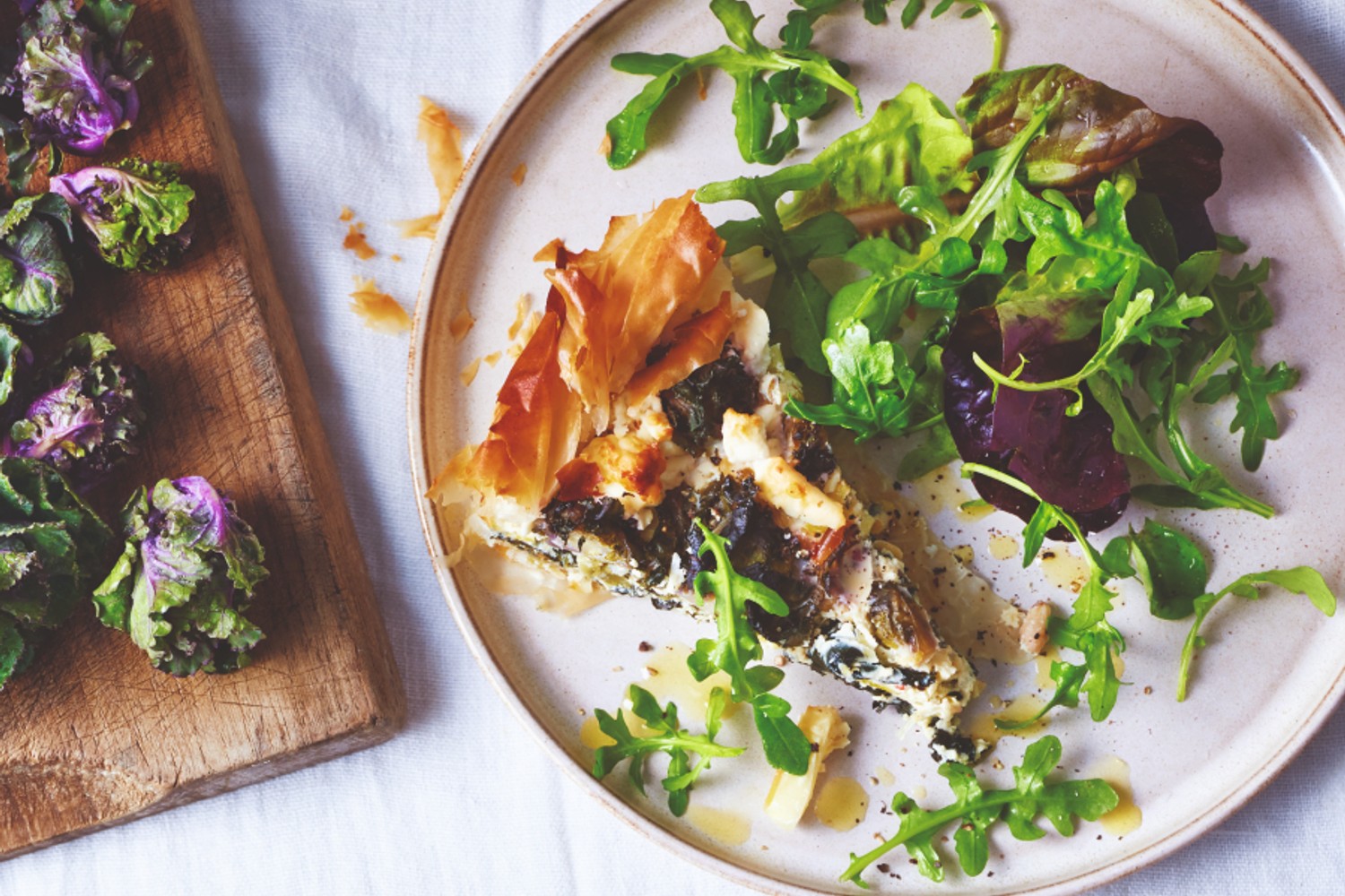 Winter greens and filo tart