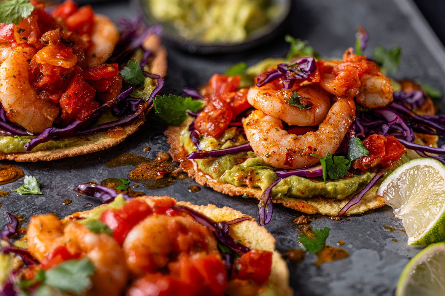 Air fryer prawn and avocado tostada recipe