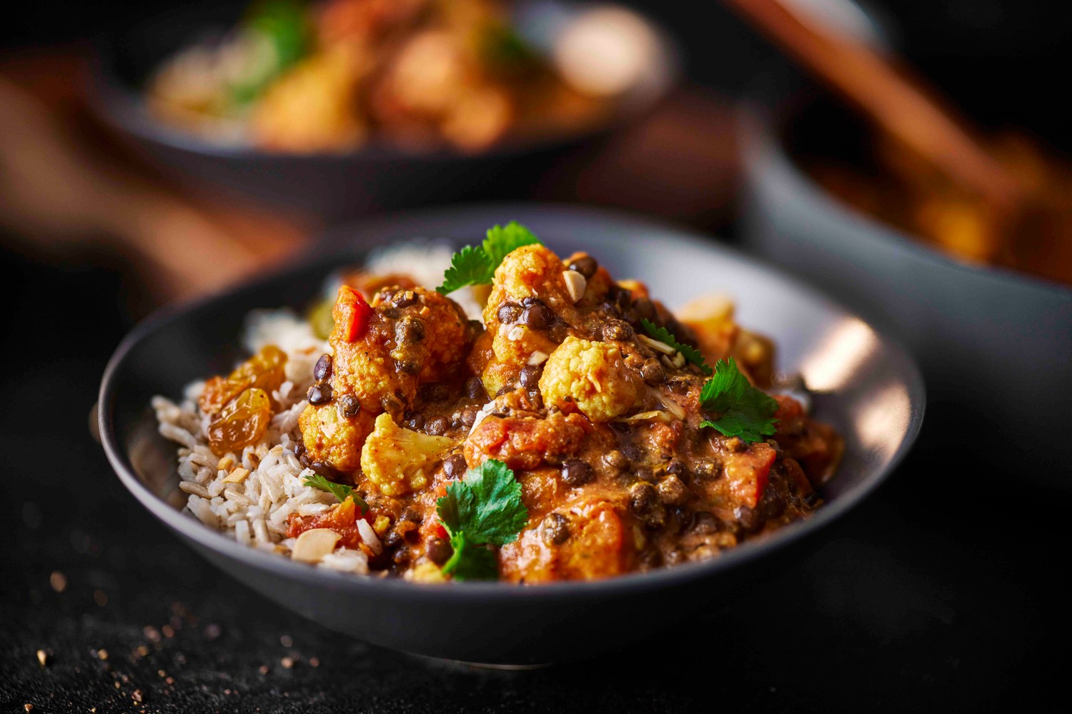 Speedy almond butter cauliflower and lentil curry recipe