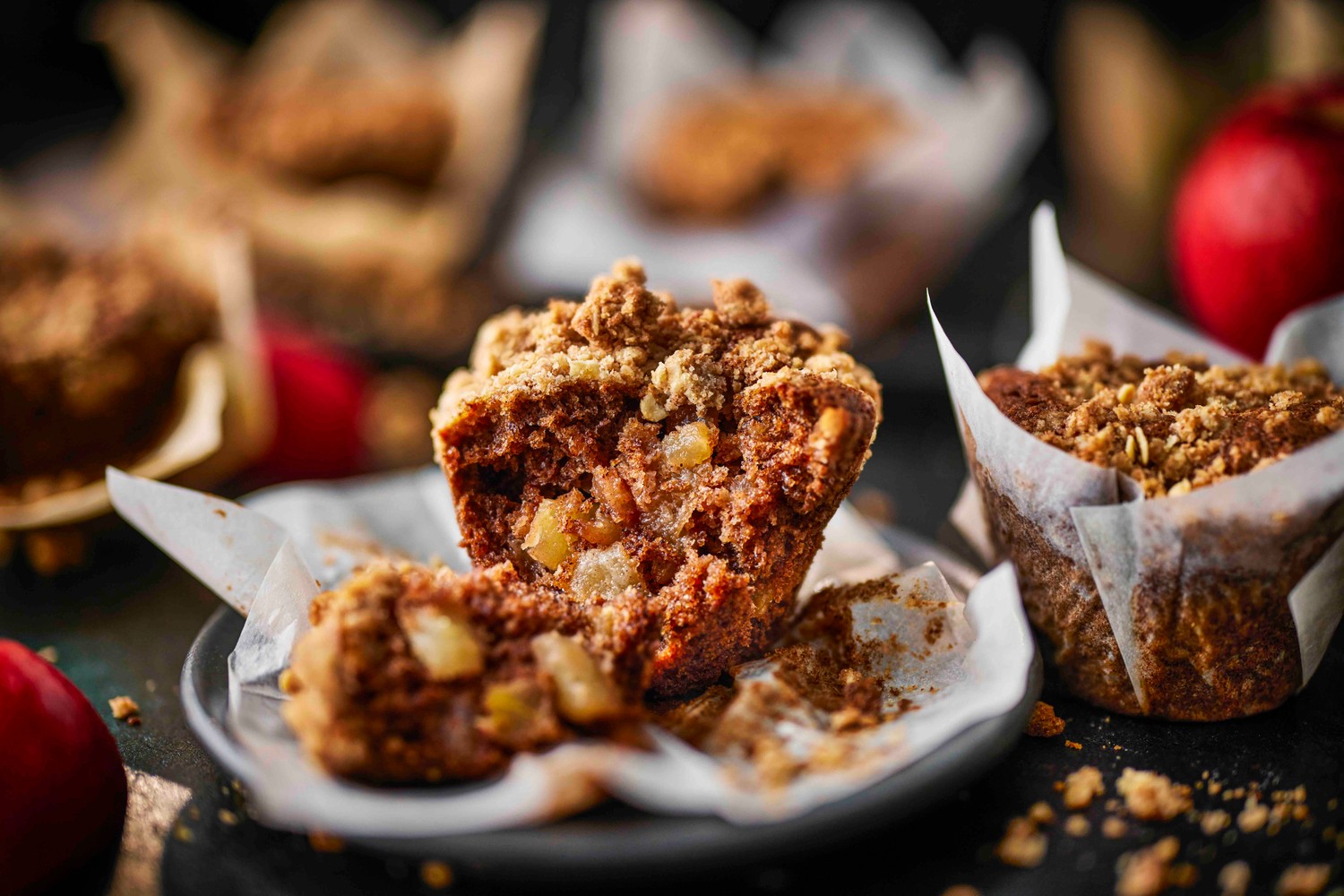 Apple crumble breakfast muffins