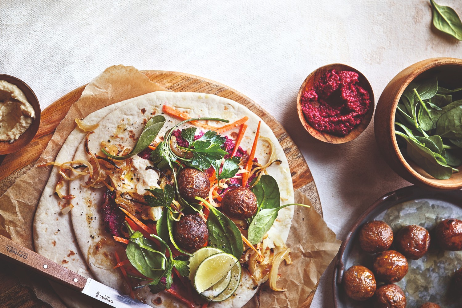 Sweet and spicy vegan everything wrap
