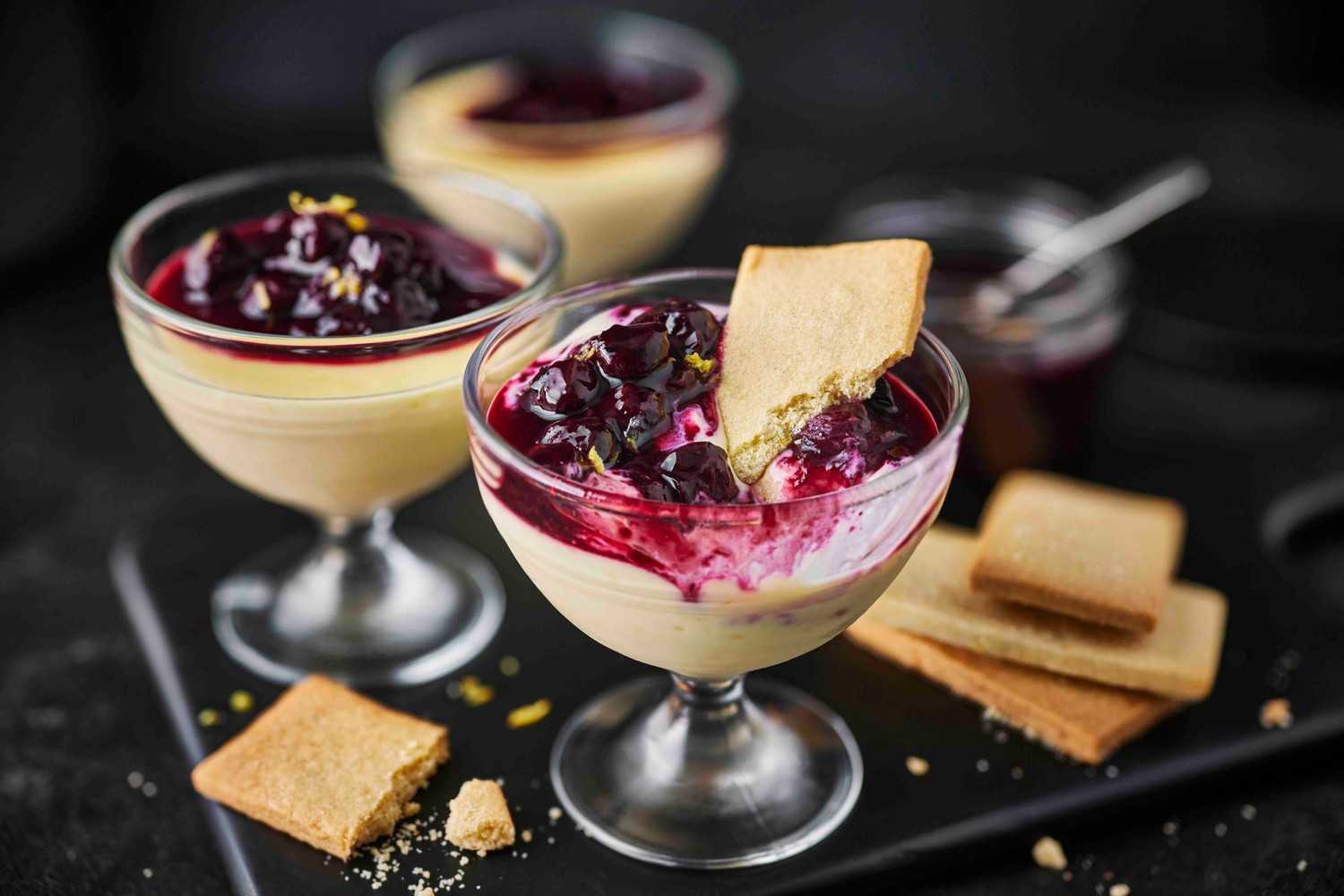 Lemon and blueberry posset recipe