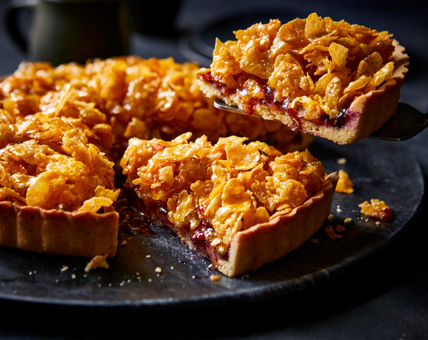 step 6 Serve the cornflake tart with the warmed custard, if you like.