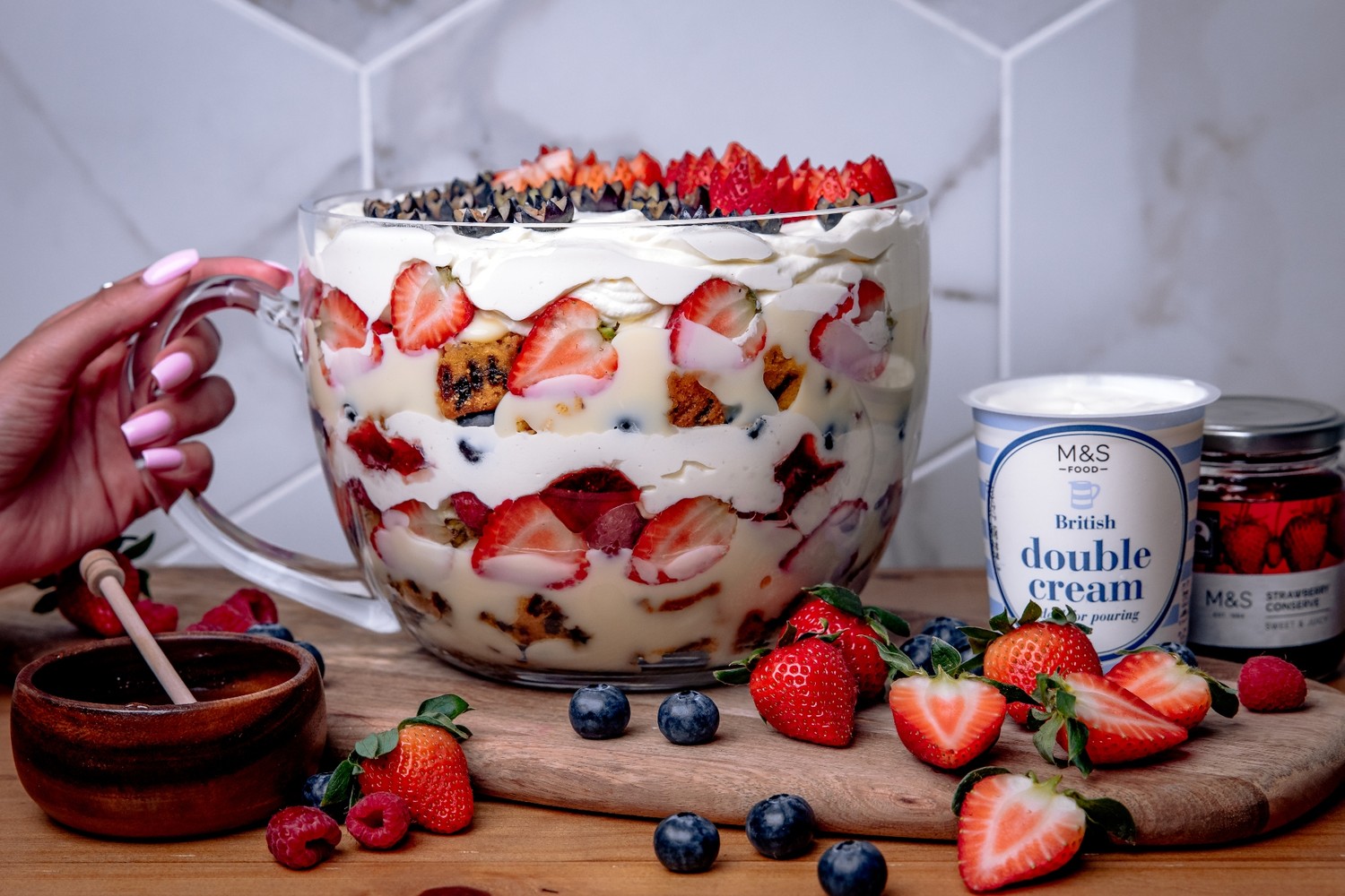 Fresh berry trifle
