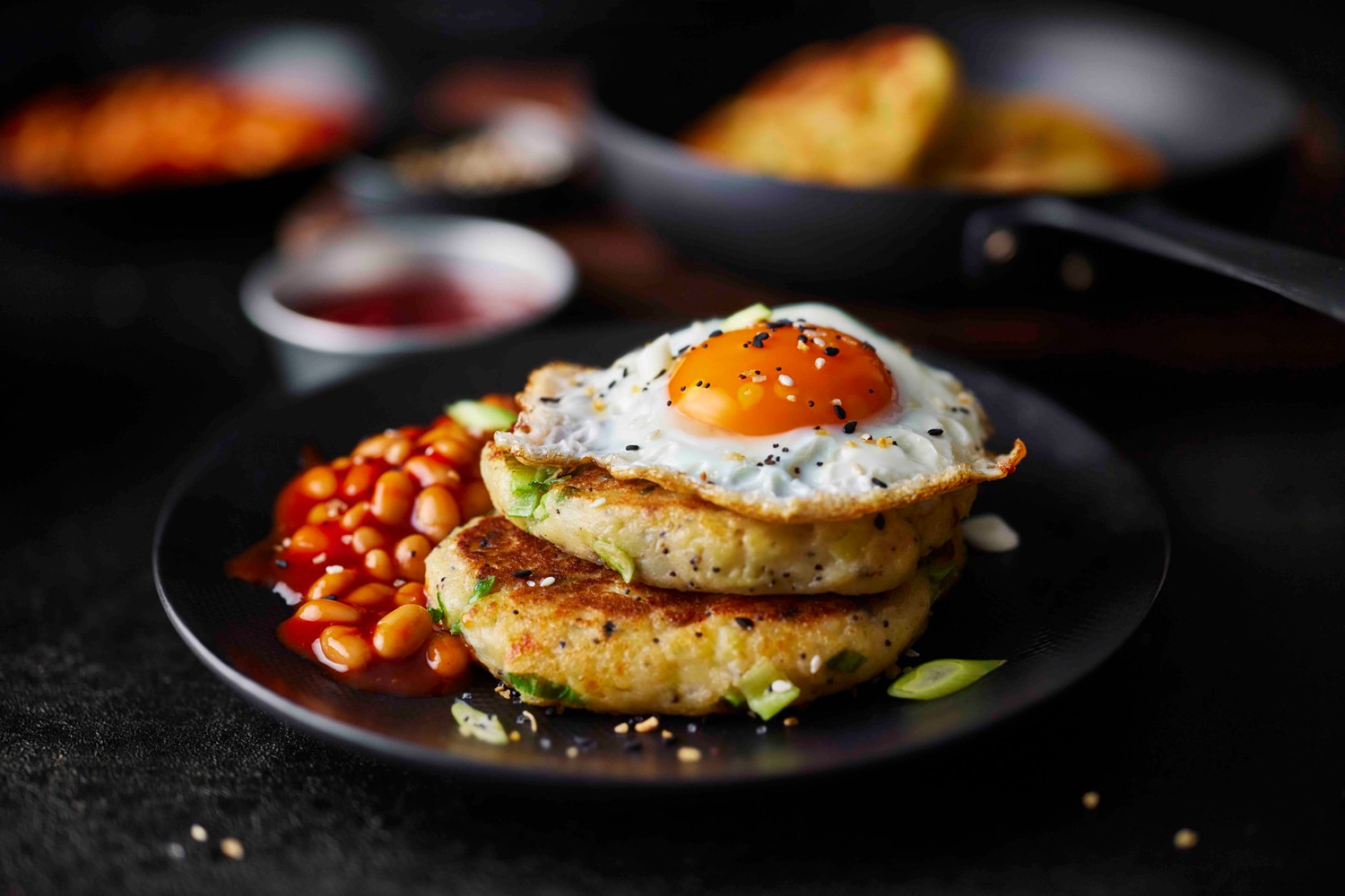 Cheesy spring onion potato cakes recipe
