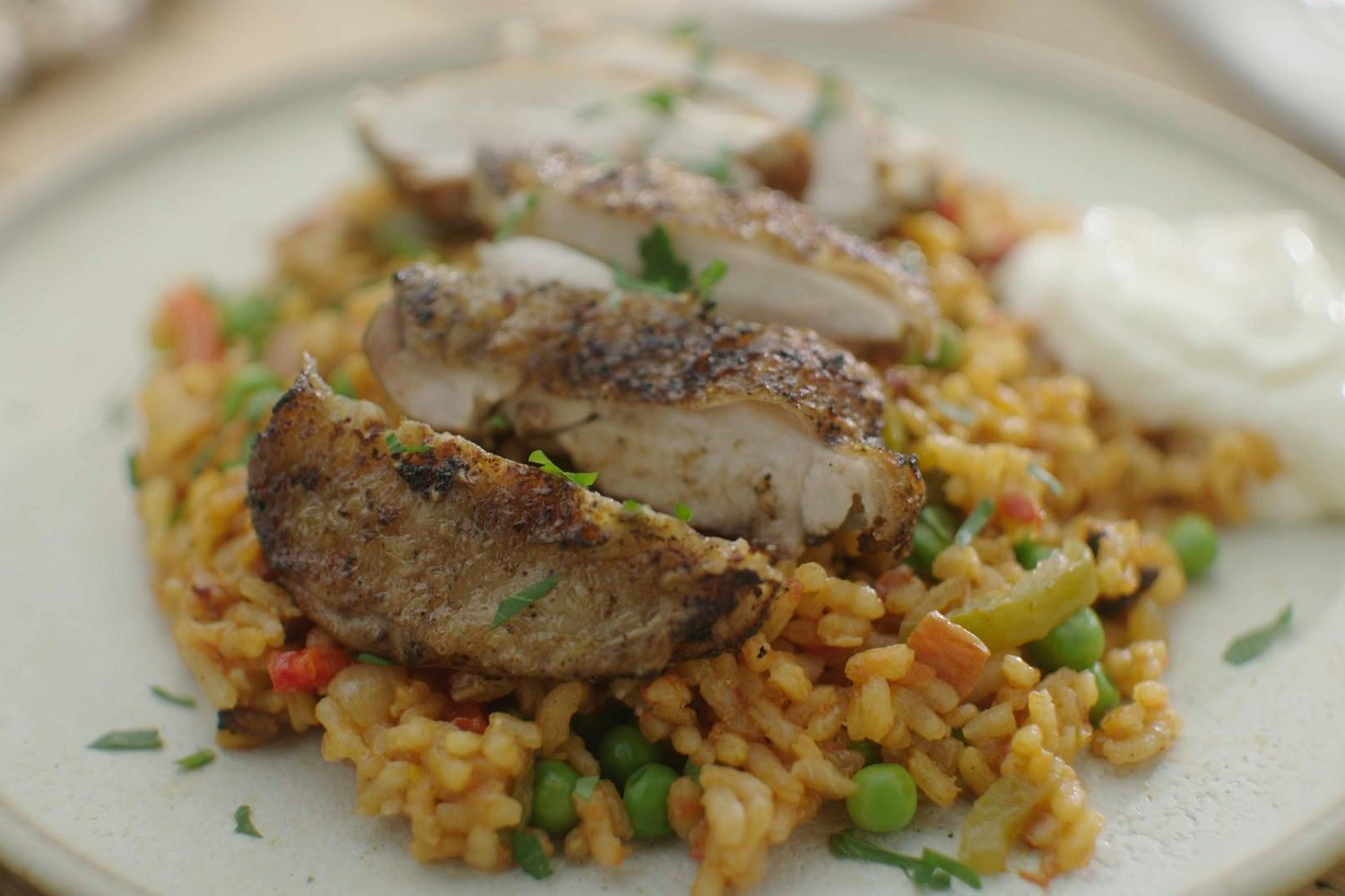 Smoky barbecue chicken and rice recipe
