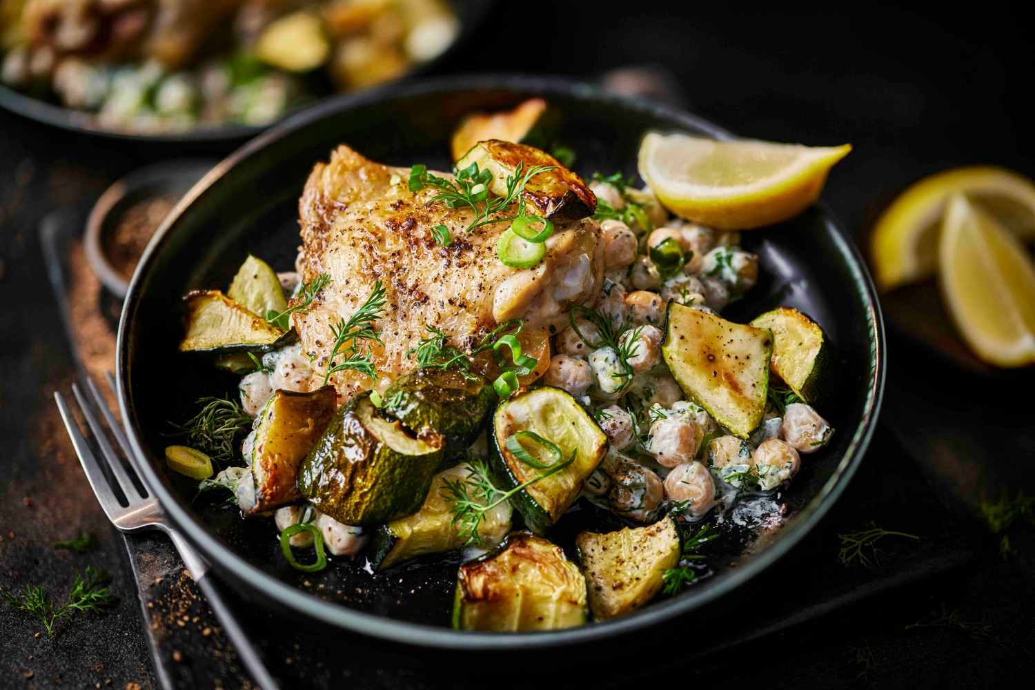 Air fryer chicken, tzatziki and chickpea bowl recipe
